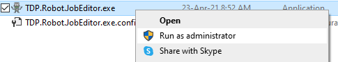 Execute JobEditor with the "Run as administrator..." option